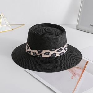 Leopard Silk Scarf Słomiane Kapelusze Nowa Ulica Trendy Top Kapelusz Kobiety Lato Słońce Czapki