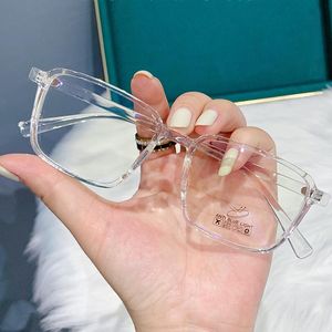 Solglasögon transparent fyrkantig ram Anti -Blue Ligth Myopia Glasögon Kvinnor män TR90 dator unisex recept optisk -6.0sunglasses