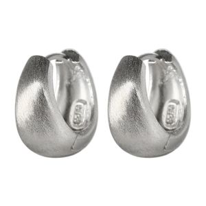 925 Sterling Silver Simple Wide Huggies Gothic Hoop Earrings Dull Polish for Women Unisex Piercing Rock Jewelry Ear Buckles Fine Jewelry