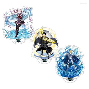 Keychains Anime Sword Art Online ACRYLIC STAND Modelo Toys Asuna Kirito Ação Figura Desktop Decoration CollectionKeyChains Emel22