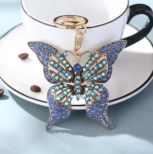 Kelebek bling rhinestones anahtarlık parti lehine ışıltılı kristal kolye anahtarlık sırt çantası telefon çanta araba anahtar el çantası takılar düğün doğum günü Noel hediyesi