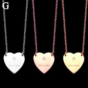 Wholesale gifts for girlfriends for sale - Group buy G gold heart necklace female stainless steel couple rose chain pendant jewelry on the neck gift for girlfriend accessories wholesa223D