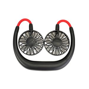 Gadgets achat en gros de Bande de cou rechargeable par USB paresseux suspendu à double refroidissement mini ventilateur sport ventilateur pivotant à degrés