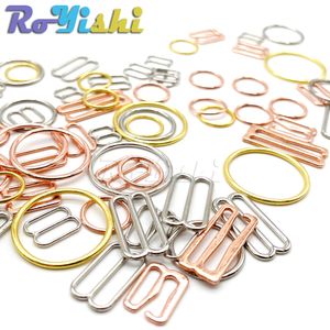 100 pçs / lote diy acessórios 6mm ~ 18mm metal sutiã sutijão ajuste fivelas underwear sliders anéis clipes para ajuste de lingerie