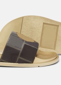 Mode-Gummi-Hausschuhe für Herren und Damen, offener Zehenbereich, lässiger Stil, schlichtes Leder, Party-Slide-Sandalen mit goldfarbenem Metallkopf, Größe Euro 35–45