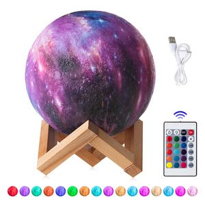 Moon 3d Night Starry Lamp Planet Gift Sky Led Colors Bedroom 3/16 15cm Light Galaxy Printed Decor Creative Change Pffol