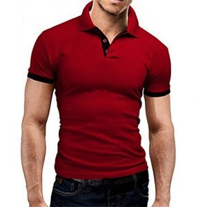 Abbigliamento da uomo Camicia da uomo Manica corta Oversize Colore a contrasto Colletto rovesciato T-shirt estiva aderente morbida per l'uso quotidiano 220608