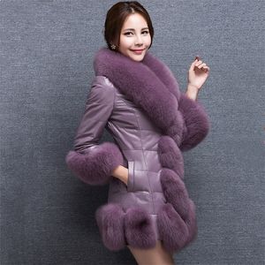 Special Offer Winter Womens Faux Fur High Quality Faux Sheepskin Coats Keep Warm With Fur Collars Slim Female Plus Size T200507