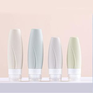 60 ml 90 ml Silikon-Reiseflaschen-Set – auslaufsichere Kosmetikbehälter für Shampoo, Lotion, Seife, Shampoo-Flüssigkeiten, Spülung, Reisegröße, nachfüllbar