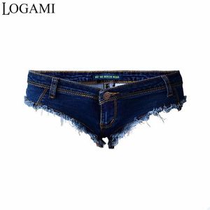 LOGAMI Shorts Micro Sexy Mini Denim Shorts Frauen Niedrige Taille Sommer Jeans Kurze Feminino 220419