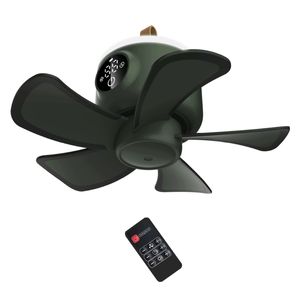 Elektrik Fanları Uzaktan Kumanda Zamanlaması USB Powered Tavan Fanı Hava Soğutucu 4 Hız Yatak Kampı Açık Hava Asma Kamp Çadırları