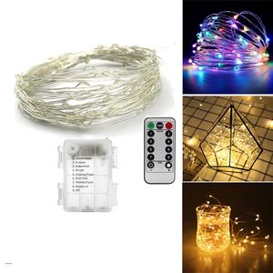 LED String Lights Battery Operated Christmas Lighting 16.4FT 32.8FT Twinkle Fairy Lights with Remote Waterproof 8 Modes for Party Bedroom Wedding Decorations