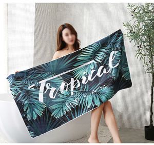 Customizable Patterns Digital Printing Quicky-dry Microfiber Bath Towel Tropical Plants Print Beach cushion Yoga mat Sand Proof Swimming Sport Towels YF0021