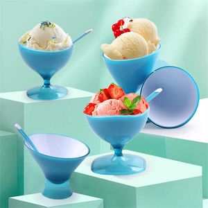 Creative New Plastic Ice Cream Cup Fruit Yoghurt dessert kopp eftermiddag te glass skål variation