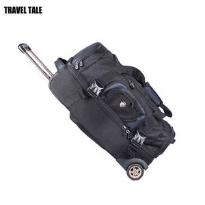 27 "32" Inch Waterproof Large Travel Luggage Large Canvas Trolley Bag On Wheels J220708