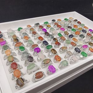 Anéis de pedra natural AGATE Sintético Crystal Lapis Anel Colorido 100 pcs / lote