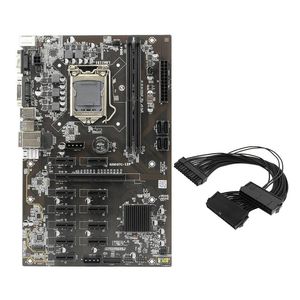 Motherboards BTC Mining Motherboard 12 PCIE Graphics Slot LGA 1151 DDR4 16G RAM SATA3.0 USB3.0 With 24Pin Dual-Start Power CordMotherboards