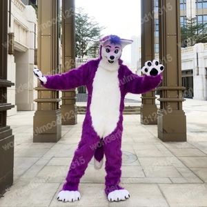 Christmas Purple Husky Mascot Costumes High quality Cartoon Character Outfit Suit Halloween Outdoor Theme Party Adults Unisex Dress