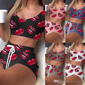 Abito da donna adorabile e divertente, intimo sexy stampato, tendenza alla moda, abiti firmati in stile lingerie a contrasto di colore