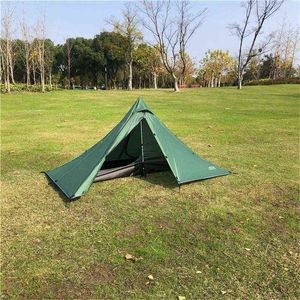 Waterproof Camping Tents Ultralight Double Tiers Rodless Pyramid Tent Single One Person 4 Season All Weather for Hunting Hiking H220419