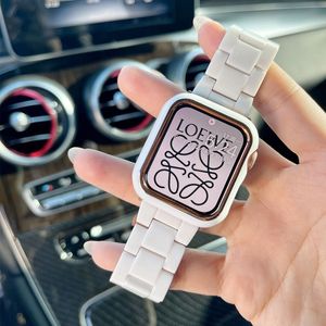 Resin strap Tempered Glass Case Apple Watch band 44mm 42mm 40mm 38mm correa Loop Watchband for iwatch 7 6 se series 5 4 3