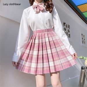 Koreanische Version des Faltenrocks mit hoher Taille, Sommer-Damen-Sexy-Karo-Mini-Tanz 220511