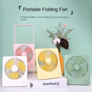 Masaüstü USB Elektrikli Fan Yeni Üç Dişli Cep Taşınabilir Fold Fan Öğrenci Yurdu Masaüstü Şarj Mini Fan Braketi ile