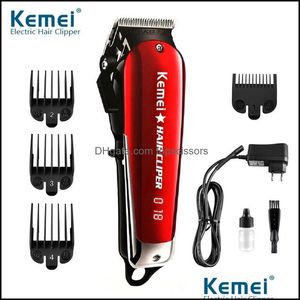 Hårtrimmer Care Styling Tools Produkter i lager !! Kemei Professional Clipper Electric Cordless LED KM-2611 Kolstål Bladfrisör