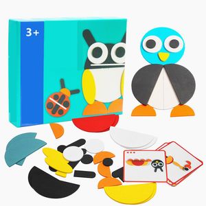50st Animal Wood Board Set Colorful Baby Pedagogisk träleksak för barn som lär sig att utveckla leksaker 220706