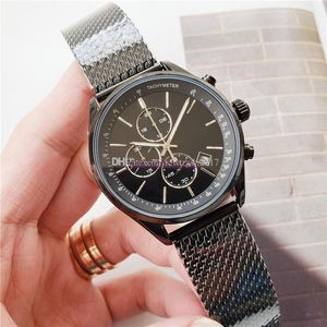 BS Luxury Mens Watches All Pointer Work Функциональные хронографные часы Quartz Watches Ремень из нержавеющей стали водонепроницаемые дизайнер
