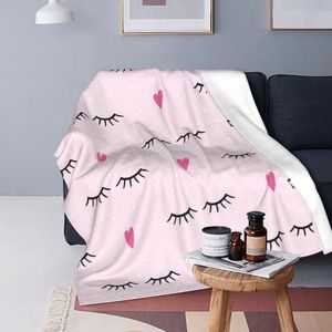 Coperte Cute Closed Eyes Coperta di peluche Cartoon Beauty Ciglia Tiro divertente per la casa El Sofa 125 100cmCoperte