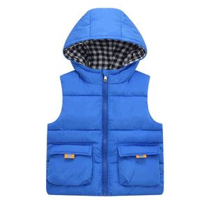 New Children Down Cotton Vest Autumn And Winter Boys And Girls 'Wear Thickened Warm Hooded Vest Middle Big Boys' coat J220718