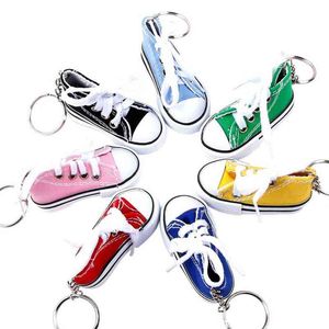 Mini Simulation Shoes Keyring Canvas Keychain for Women Girl Souvenir Gift Bag Key Holder Accessories Casual G220421