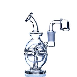 14 cm Mini Oil Rigs Hookahs Shisha Skull Glass Water Bongs Smoke Pipe Dab Recycler Unik bong med 10 mm banger