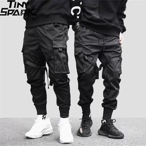 Hip Hop Cargo Pants Tasche Uomo Streetwear Harajuku Pantaloni HipHop Swag Ribbion Harem Fashion Pantaloni casual 220325