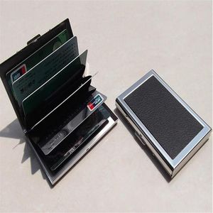 Business ID Kreditkort Plånbokshållare Läder i rostfritt stål Metal Case Box Sell Cool Card Holder C0895287N