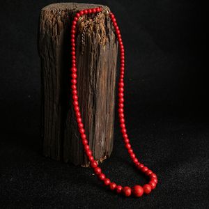 Collar Rojo De Mala al por mayor-Collares colgantes Meditación de oaiite cuentas de cuentas de curación natural de la curación de piedra roja turquesa con cadena de broche yoga espíritu japamala