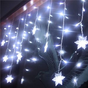 LED Snowflake Garland Curtain Lights designs for Window Home Wedding Party Decoration Christmas lights 3.5M Outdoor Indoor 201203