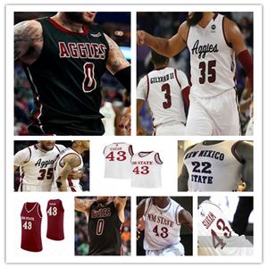 New Mexico State Aggies Basketballtrikot College Teddy Allen Sir'Jabari Rice Pascal Siakam Johnny McCants Will McNair Jr. Donnie Tillman Clayton Henry Yuat Alok 4XL