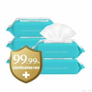 Estoque rápido de 75% de álcool Dipe 200x150mm Anti Wet Wipe portátil Desinfecção Dipe 50pcs Pacote de limpador anti -séptico Esterilização C0621G03