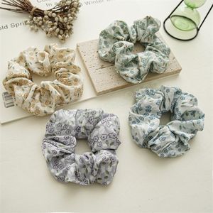 Sweet Floral Hair Scrunchies Syrter Tigtary Hairnands Women Korean Elastic Hair Bands Ponytail Holder Hair Accessories