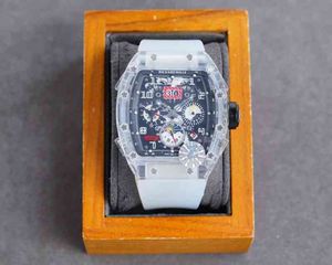 Uxury Watch Date Richa Milles Business Leisure RM56-01 Hela automatiska mekaniska Watch Tape Mens
