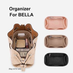 Storage For BELLA Bucket Shopper Bag Felt Insert Organizer Makeup Handbag Travel Inner Purse Card Holder Cosmetic Liner 220611