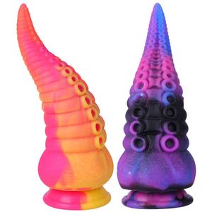 Nxy Anal Toys Huge Silicone Dildos for Women Masturbation Octopus Tentacles Plug Prostate Massage Buttplug Sex Product 220505