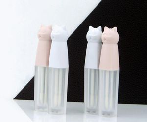 Bottiglia di imballaggio per tubi per lucidalabbra a forma di gatto fai-da-te all'ingrosso 3ml Tubi per lucidalabbra vuoti rosa Contenitore per bottiglie di rossetto riutilizzabile-Bottiglie per labbra Blams SN4437