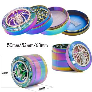 Creative Diamante Herb Grinders Spider Shull Shull Frog Form Accessories 50 мм 52 мм диаметром 63 мм табачная дробилка цинк сплаво