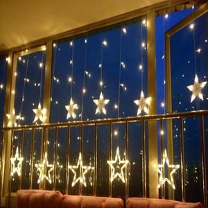 ديكورات عيد الميلاد في الهواء الطلق 12 ستارة ستارة الأضواء زخارف عيد الميلاد للمنزل نافيداد ديكور عيد الميلاد 201203