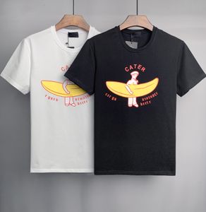 高級カジュアルメンズTシャツ新着デザイナー半袖100％コットン高品質卸売黒と白のサイズF1