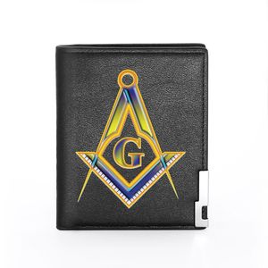 Portafogli Free And Accepted Masons Cover Uomo Donna Portafoglio in pelle Billfold Slim / Porta documenti Inserti Borsa per soldi Portamonete corti