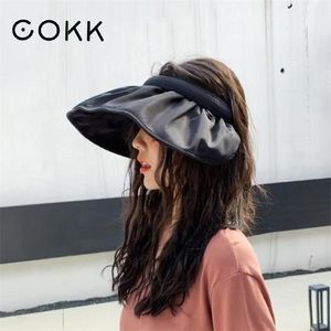COKK Summer For Women Empty Top Shell Shape Korean Fashion shade screen Sun Protection Beach Ladies Hats 220627